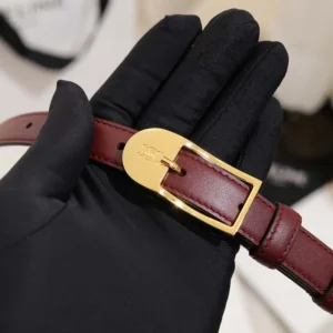 Celine Women Bc-25 18mm Belt In Taurillon Leather-Maroon B104O3A01