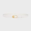 Celine Women Bc-25 18mm Belt In Taurillon Leather-White B104O3A01