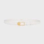 Celine Women Bc-25 18mm Belt In Taurillon Leather-White B104O3A01
