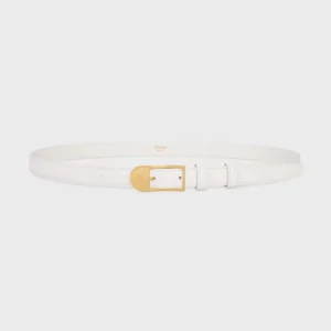 Celine Women Bc-25 18mm Belt In Taurillon Leather-White B104O3A01