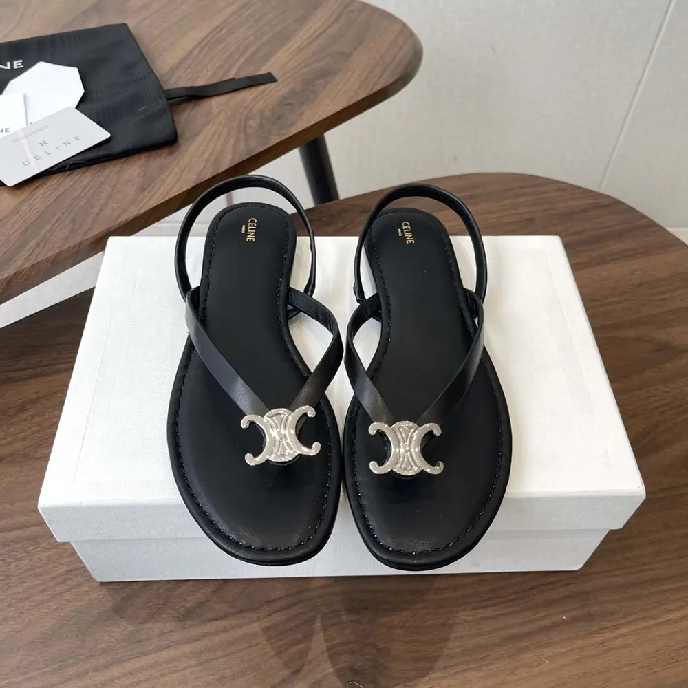 Celine Women Biki Sandal in Calfskin-Black 367285266C