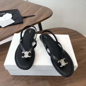 Celine Women Biki Sandal in Calfskin-Black 367285266C