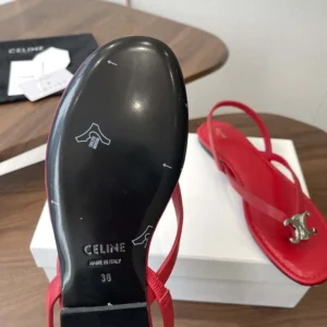 Celine Women Biki Sandal in Calfskin-Red 367285266C