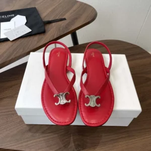 Celine Women Biki Sandal in Calfskin-Red 367285266C