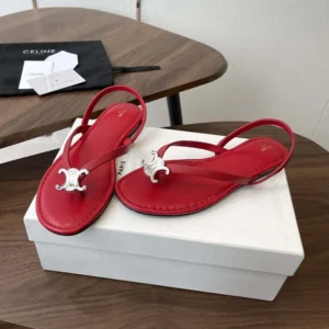 Celine Women Biki Sandal in Calfskin-Red 367285266C