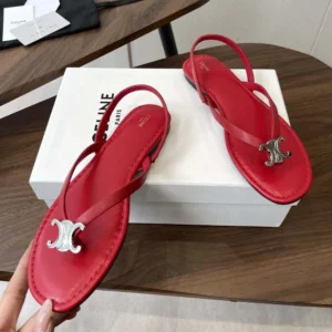 Celine Women Biki Sandal in Calfskin-Red 367285266C