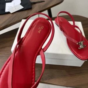 Celine Women Biki Sandal in Calfskin-Red 367285266C