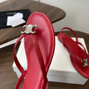 Celine Women Biki Sandal in Calfskin-Red 367285266C