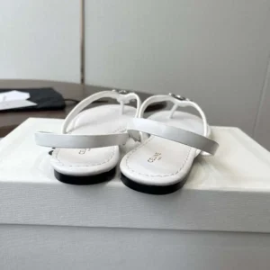 Celine Women Biki Sandal in Calfskin-White 367285266C