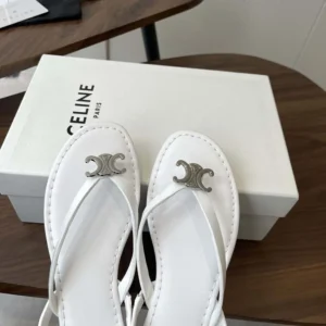Celine Women Biki Sandal in Calfskin-White 367285266C