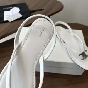 Celine Women Biki Sandal in Calfskin-White 367285266C