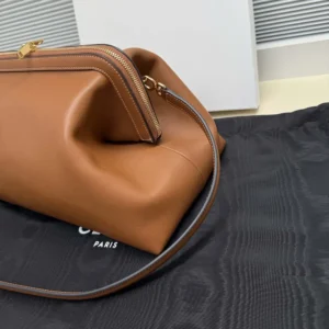 Celine Women Doctor'S Pouch in Supple Natural Calfskin-Brown L104J3G40