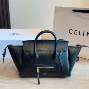 Celine Women Little Luggage in Grained Calfskin-Black L108J3056