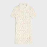 Celine Women Mini Dress in Cotton Pointelle RR0LU3B57