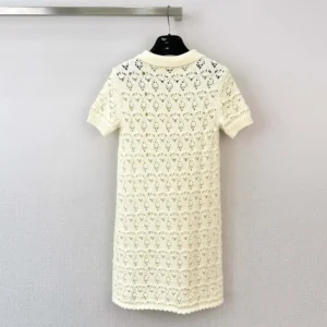 Celine Women Mini Dress in Cotton Pointelle RR0LU3B57