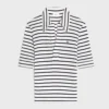 Celine Women Polo Shirt in Striped Silk Jersey RX0LN809W