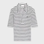 Celine Women Polo Shirt in Striped Silk Jersey RX0LN809W