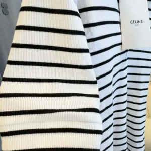 Celine Women Polo Shirt in Striped Silk Jersey RX0LN809W