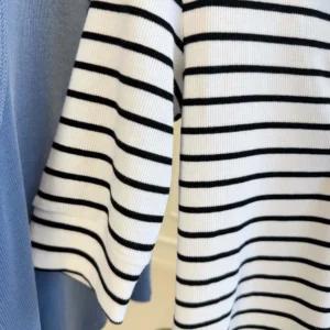 Celine Women Polo Shirt in Striped Silk Jersey RX0LN809W