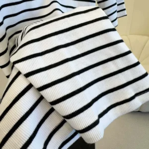 Celine Women Polo Shirt in Striped Silk Jersey RX0LN809W