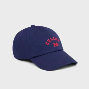Celine Women Richelieu Cap In Cotton Twill-Navy AA0IE2U74