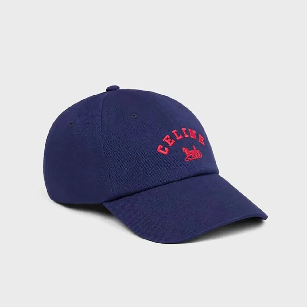 Celine Women Richelieu Cap In Cotton Twill-Navy AA0IE2U74
