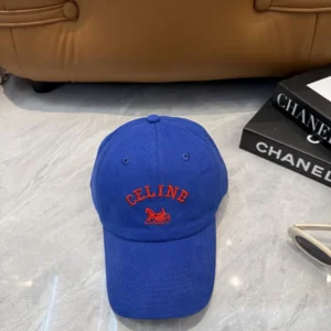 Celine Women Richelieu Cap In Cotton Twill-Navy AA0IE2U74