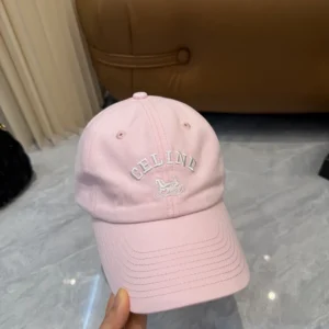 Celine Women Richelieu Cap In Cotton Twill-Pink AA0IE2U74