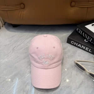 Celine Women Richelieu Cap In Cotton Twill-Pink AA0IE2U74