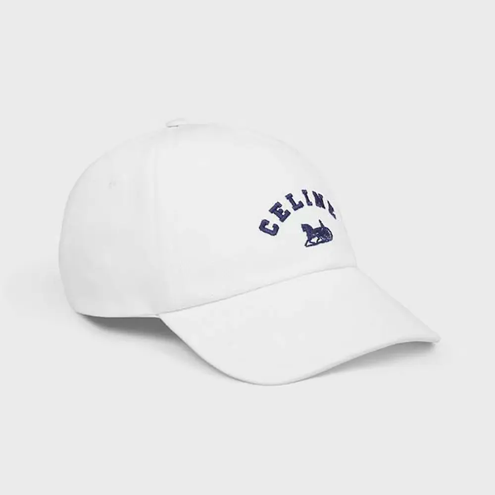 Celine Women Richelieu Cap In Cotton Twill-White AA0IE2U74