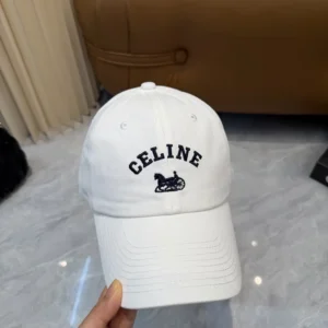 Celine Women Richelieu Cap In Cotton Twill-White AA0IE2U74