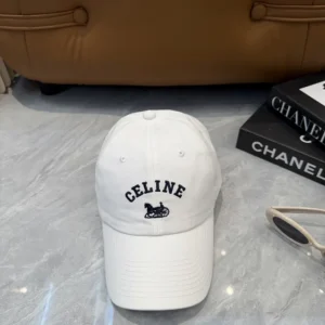 Celine Women Richelieu Cap In Cotton Twill-White AA0IE2U74
