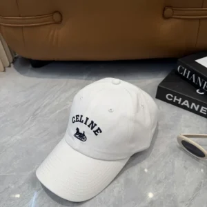 Celine Women Richelieu Cap In Cotton Twill-White AA0IE2U74