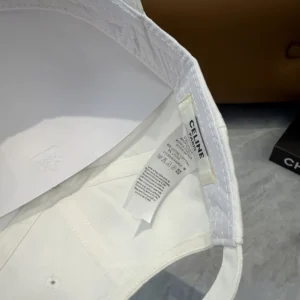 Celine Women Richelieu Cap In Cotton Twill-White AA0IE2U74