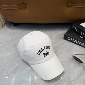 Celine Women Richelieu Cap In Cotton Twill-White AA0IE2U74