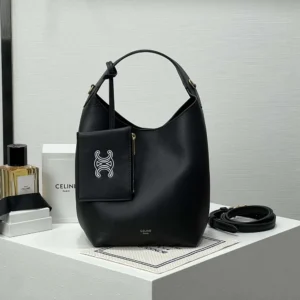 Celine Women Small Hobo in Supple Smooth Calfskin-Black L10133Q71