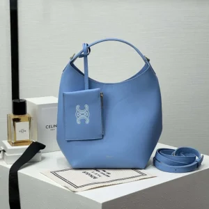 Celine Women Small Hobo in Supple Smooth Calfskin-Blue L10133Q71