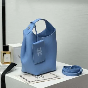 Celine Women Small Hobo in Supple Smooth Calfskin-Blue L10133Q71