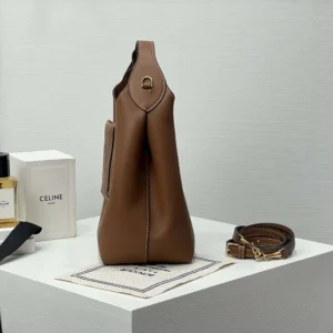 Celine Women Small Hobo in Supple Smooth Calfskin-Tan L10133Q71