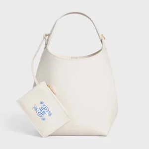 Celine Women Small Hobo in Supple Smooth Calfskin-White L10133Q71