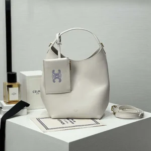 Celine Women Small Hobo in Supple Smooth Calfskin-White L10133Q71