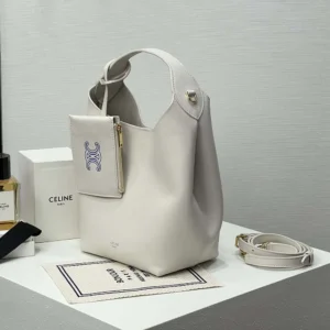 Celine Women Small Hobo in Supple Smooth Calfskin-White L10133Q71