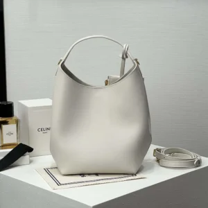 Celine Women Small Hobo in Supple Smooth Calfskin-White L10133Q71