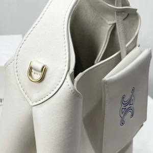 Celine Women Small Hobo in Supple Smooth Calfskin-White L10133Q71