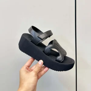 Celine Women Sunny Sandal In Calfskin - Vegetal Tanning-Black 367635348C
