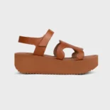 Celine Women Sunny Sandal in Calfskin - Vegetal Tanning-Tan 367635348C