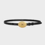 Celine Women Thin Plate Belt 13mm in Taurillon Leather B10673A01