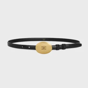 Celine Women Thin Plate Belt 13mm in Taurillon Leather B10673A01
