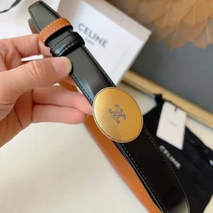 Celine Women Thin Plate Belt 13mm in Taurillon Leather B10673A01
