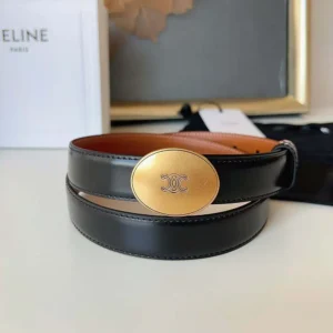 Celine Women Thin Plate Belt 13mm in Taurillon Leather B10673A01